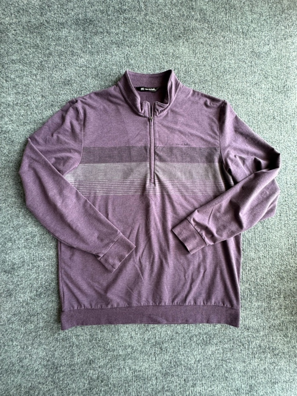 Travis Mathew Quarter-Zip Pullover Lightweight Sweater Purple Men XLarge